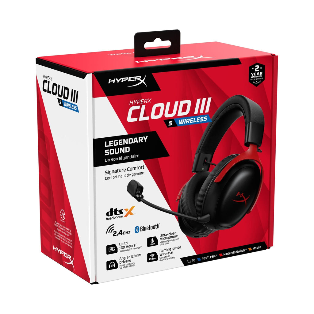 HyperX Cloud III S Wireless Gaming Headset (Black/Red)
