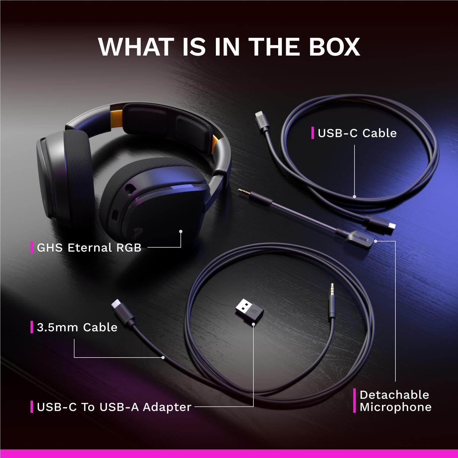 Glorious GHS Eternal RGB Stereo RGB Gaming Headset for PS5, PS4, Switch and PC (Black)