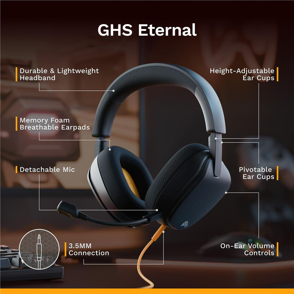 Glorious GHS Eternal Stereo Gaming Headset for PS5, PS4, Xbox, Switch and PC (Black)